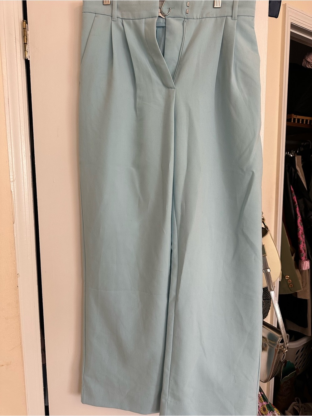 A&F Light Blue Wide Leg Dress Pants